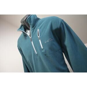 Eddie Bauer Camp Sweater 1/4 Zip Fleece Pullover Dark Teal Mens Size Large
